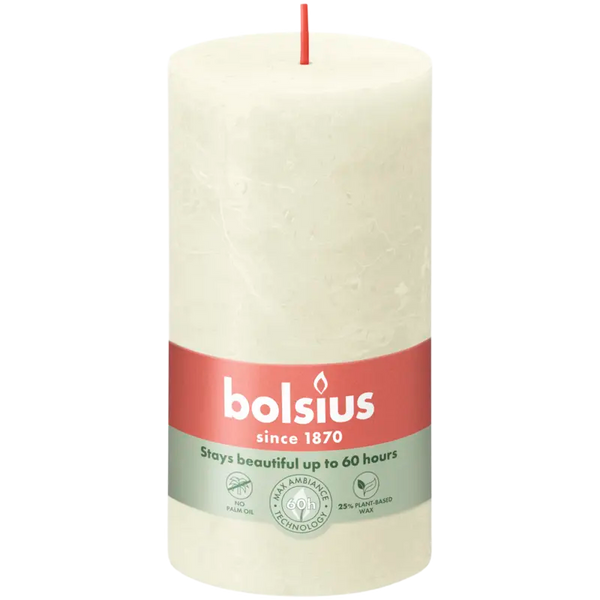 Bolsius Rustic candle ivory 13cm