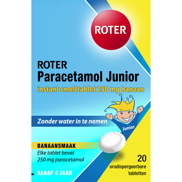 Red Paracetamol junior 250 mg dissolving tablets