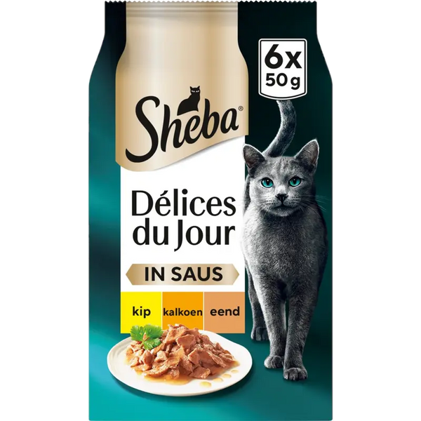 Sheba Délices du jour in saus kip & kalkoen
