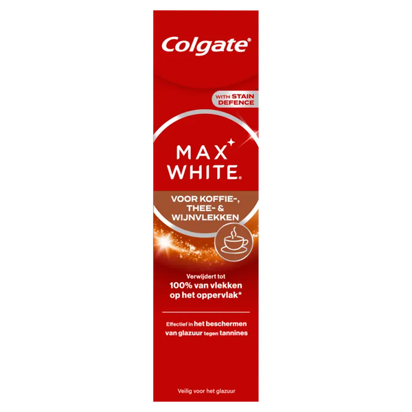 Colgate Max White for coffee, tea and wine stains
