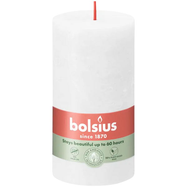 Bolsius Rustieke kaars wit 13cm