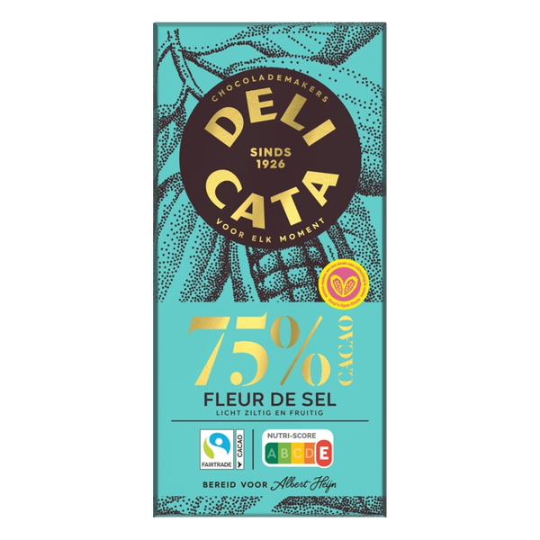 Delicata Reep puur fleur de sel 75% cacao