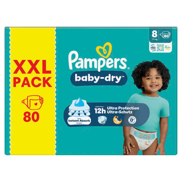 Pampers Baby-Dry Windeln Größe 8 XXL-Pack