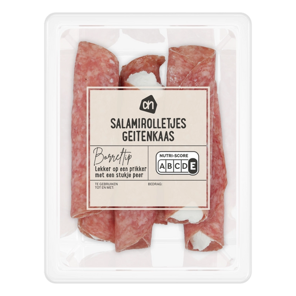 Salami rolls with goat cheese