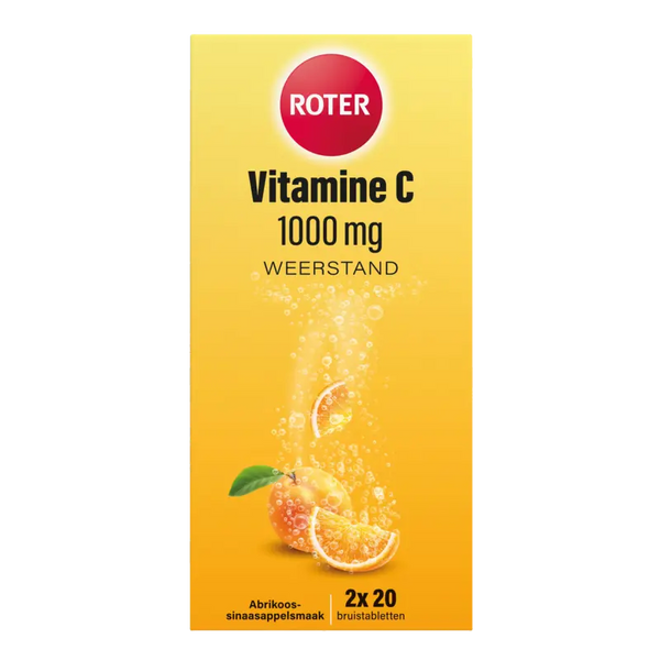 Rote Vitamin C 1000 mg Aprikosen Brausetablette