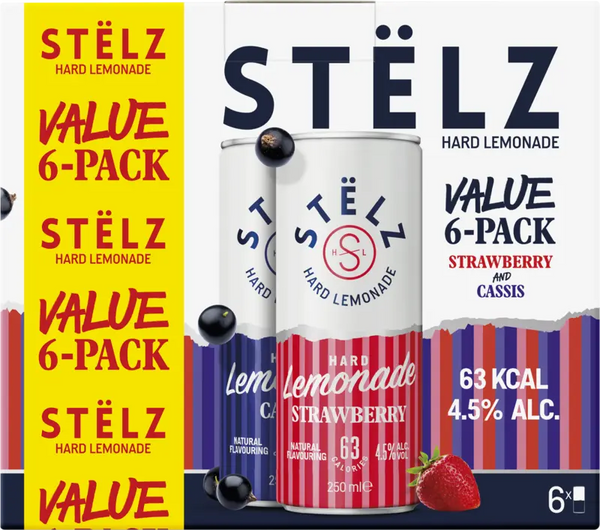 Stëlz Hard Lemonade Erdbeere Cassis 6er-Pack
