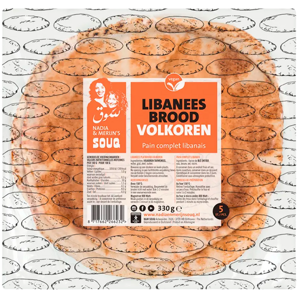 Souq Libanees brood met volkoren tarwemeel
