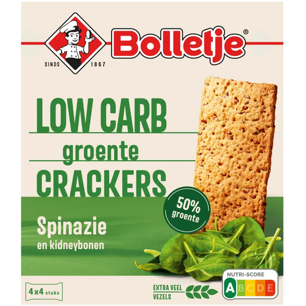 Bolletje 50% groente crackers spinazie
