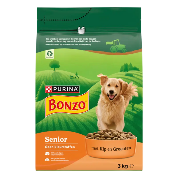 Bonzo Senior with chicken and vegetables