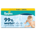 Pampers Baby-Feuchttücher mit 99 % Wasser, 9er-Pack