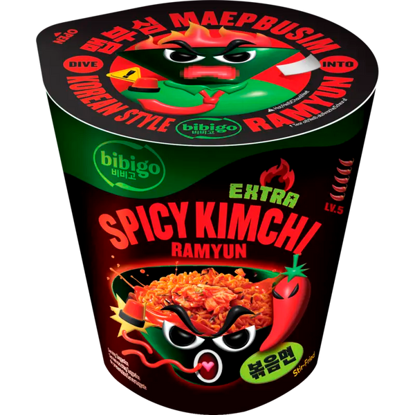 Bibigo Kimchi Ramyun extra scharfe Nudeln im Becher