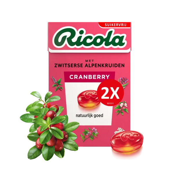 Ricola Cranberry suikervrij 2-pack