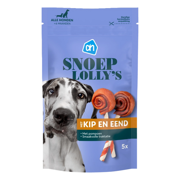 Snoeplolly's met kip en eend