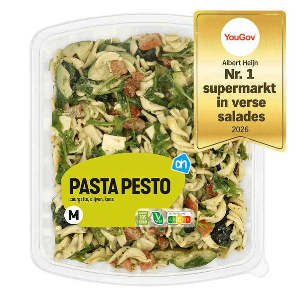 Pasta salad with basil sauce