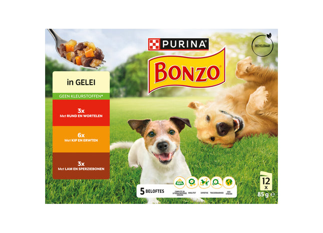 Bonzo Maaltijdzakjes in gelei rund