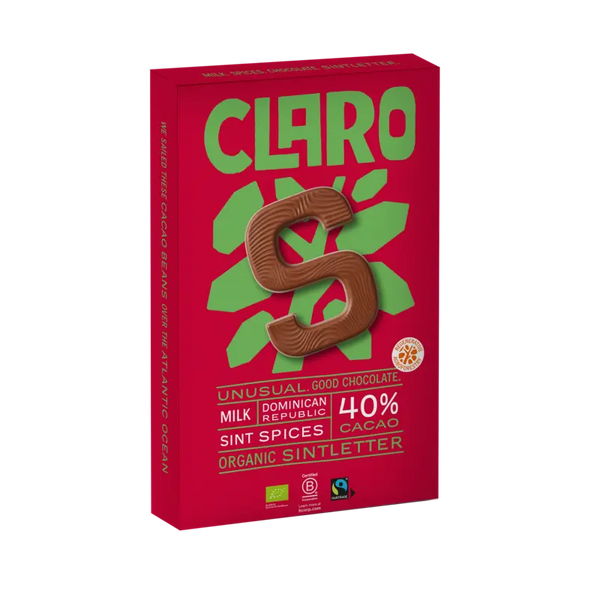 Claro Sintletter Vollmilch mit Sinterklaas-Gewürzen 40% Kakao