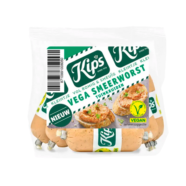 Kips Kleintje vega smeerworst tuinkruiden
