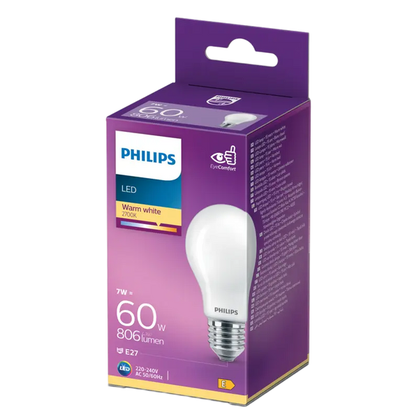 Philips Led fil standaard mat E27 60W