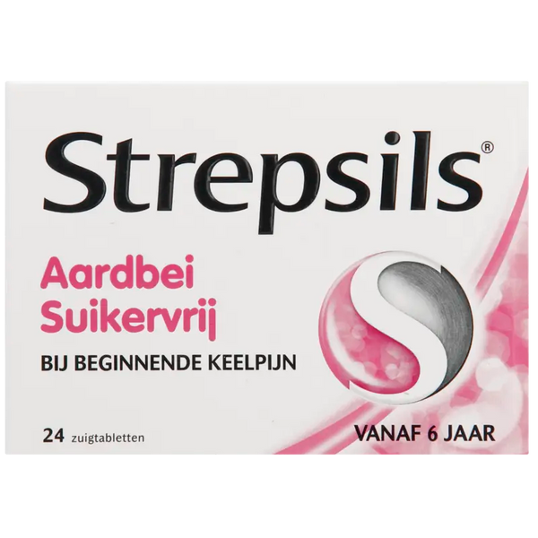 Strepsils Aardbei suikervrij zuigtabletten