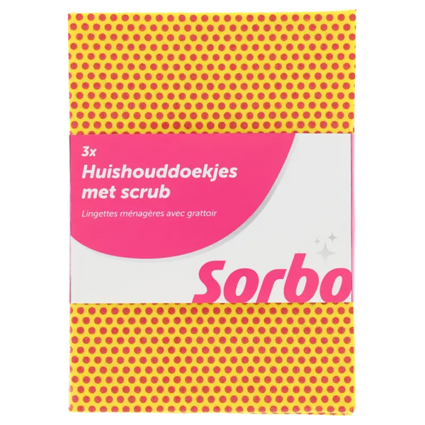 Sorbo Huishouddoekjes met scrub 25x35cm 3st