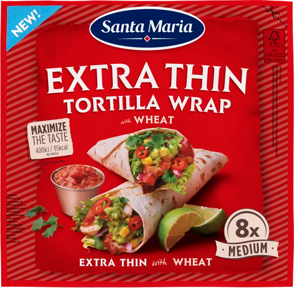 Santa Maria Extra thin tortilla wheat medium