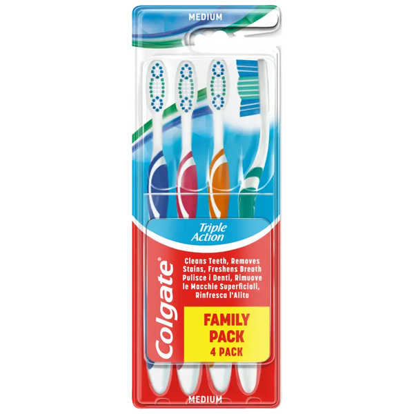 Colgate Triple action medium toothbrushes