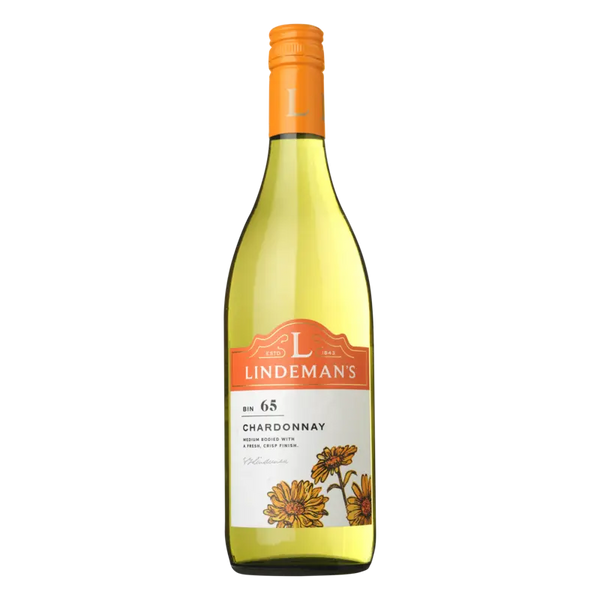 Lindeman's Bin 65 white wine made from chardonnay grapes