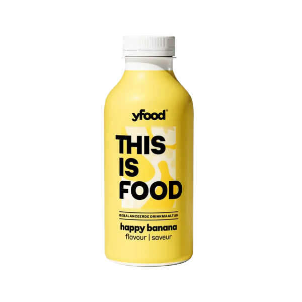 Yfood Das ist Nahrungsgetränkmahlzeit fröhliche Banane