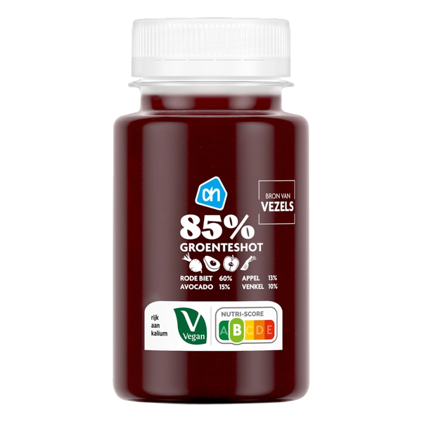 85% vegetable shot red beet avocado