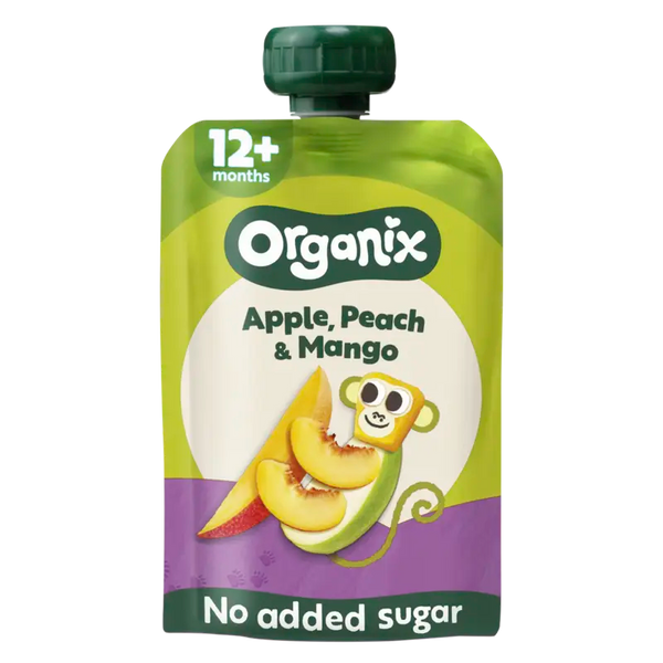 Organix Knijpfruit appel, perzik & mango 12m+