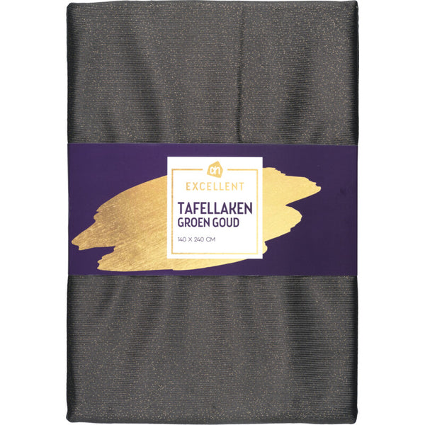 Excellent Tafellaken groen goud 140x240cm