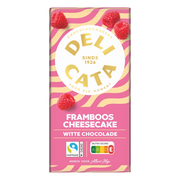 Delicata Reep witte chocolade framboos cheesecake