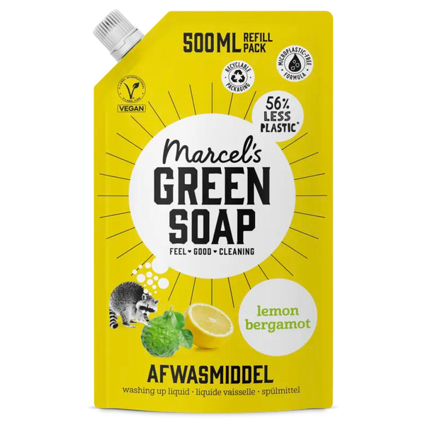 Marcel's Green Soap Afwasmiddel lemon & bergamot navulling