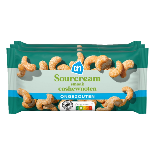 Sour cream cashew nuts unsalted 3-pack