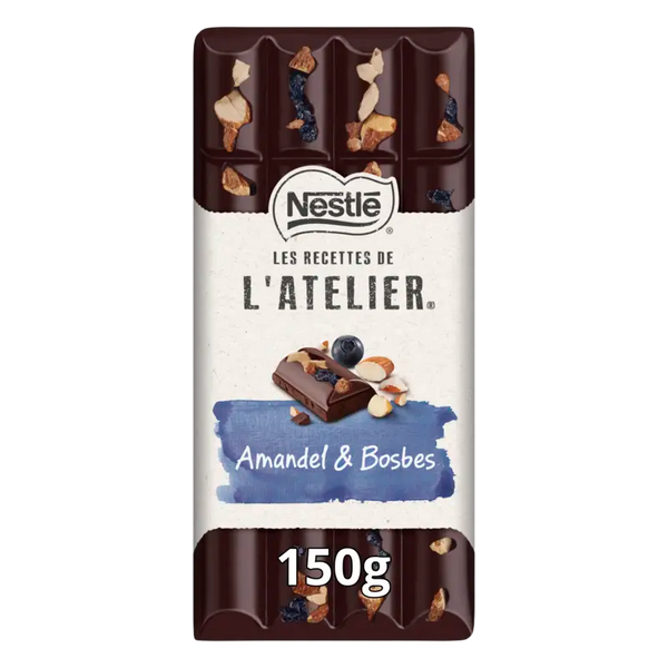 L'Atelier Pure chocoladereep amandel & bosbes