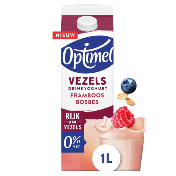 Optimel Drinking Yoghurt Fibre Raspberry Blueberry