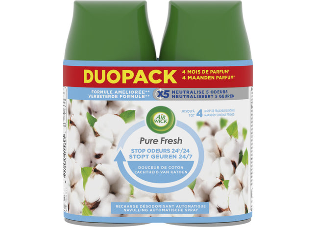 Air Wick Pure fresh katoen navulling duo pack