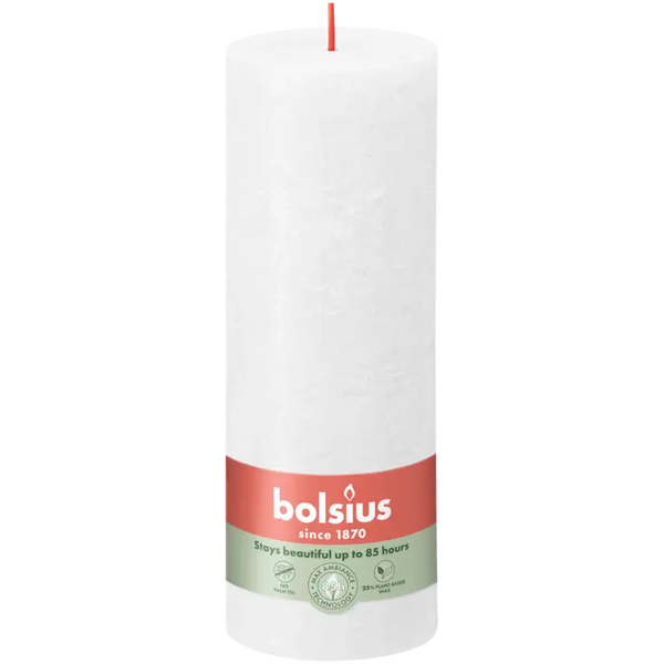 Bolsius Rustic candle white 19cm