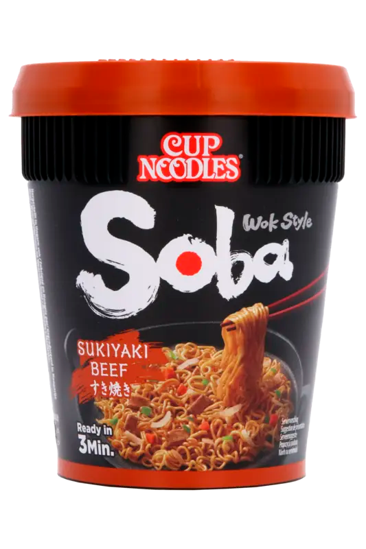 Nissin Soba Becher-Nudeln Sukiyaki Rindfleisch