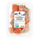 Roerbak zalm pangasius garnalen zeezout