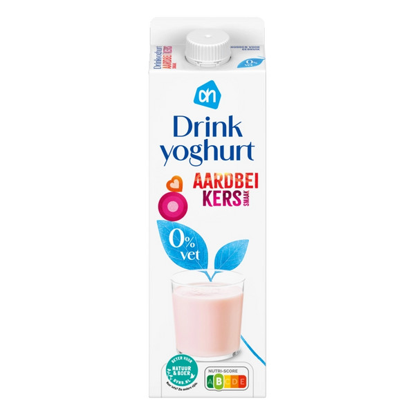 Strawberry cherry drinking yogurt