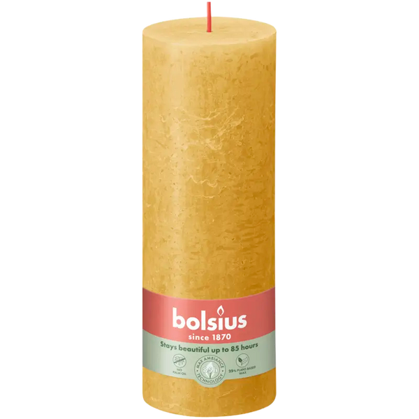 Bolsius Rustic candle ochre yellow 19cm
