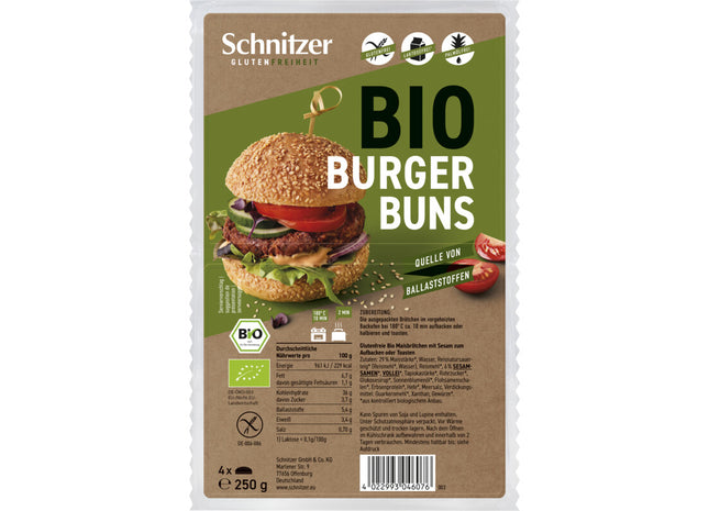 Schnitzer Bio burger buns glutenvrij