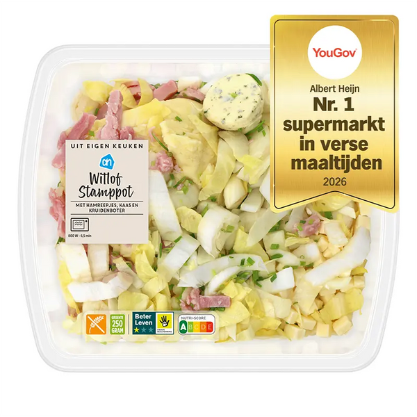 Frischer Stampf mit Chicorée, Schinken und Käse