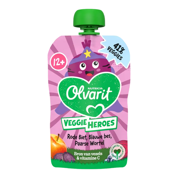 Olvarit Veggie heroes beetroot, blue berry 12m+