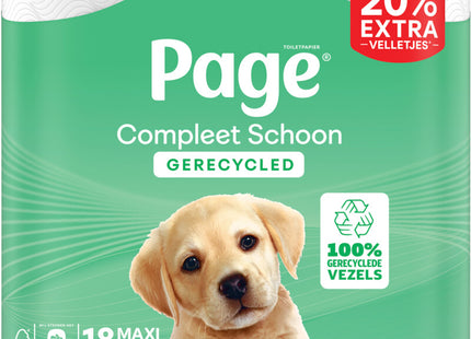 Page Compleet schoon gerecycled toiletpapier