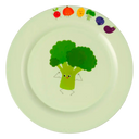 Plastic plate broccoli