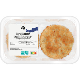 Krokante zalmburger feta spinazie
