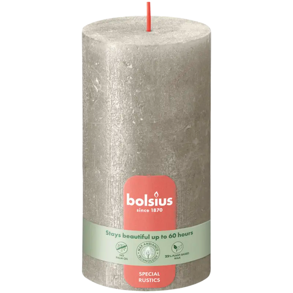 Bolsius rustikale Kerze Shimmer Champagne 13cm
