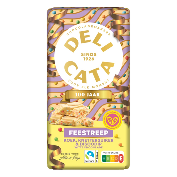 Delicata White Chocolate Bar cookie, popping candy & disco sprinkles